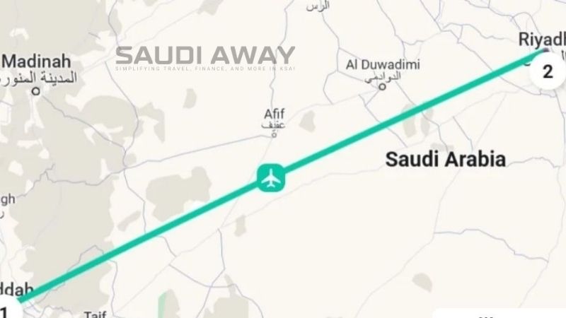 Jeddah to Riyadh Bus Route Map