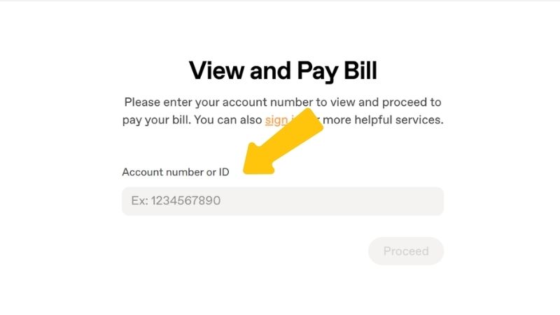 Now Enter your Account number or ID